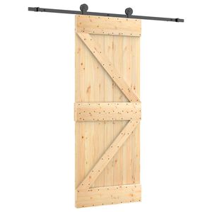 vidaXL Porta Deslizante 85 x 210 cm Natural e Preto