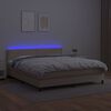 vidaXL Cama box spring c/colch&atilde;o/LED 160x200cm couro artif. cappuccino