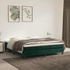 vidaXL Cama com molas/colch&atilde;o 160x200 cm veludo verde-escuro