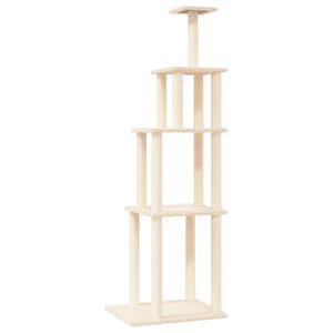 vidaXL &Aacute;rvore para gatos c/ postes arranhadores sisal 183 cm cor creme