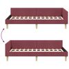 vidaXL Estrutura de Cama de Canto Vinho Vermelho 80 x 200 cm tecido