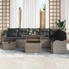 vidaXL Conjunto de Sof&aacute; de Jardim 9 pcs Cinzeto Rattan Sint&eacute;tico