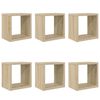 vidaXL Prateleiras de parede em forma de cubo 6 pcs 22x15x22 cm sonoma