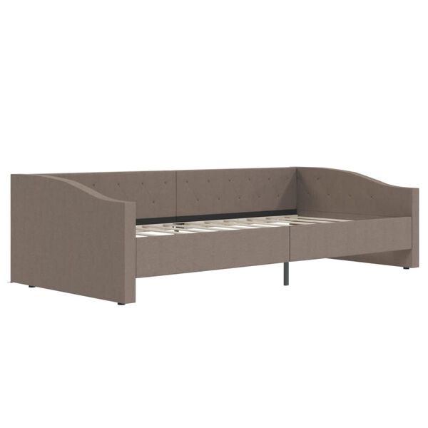 vidaXL Sof&aacute;-cama c/ colch&atilde;o e USB 90x200 cm tecido cinza-acastanhado