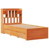 vidaXL Cama com estante sem colch&atilde;o 75x190cm pinho maci&ccedil;o castanho-mel