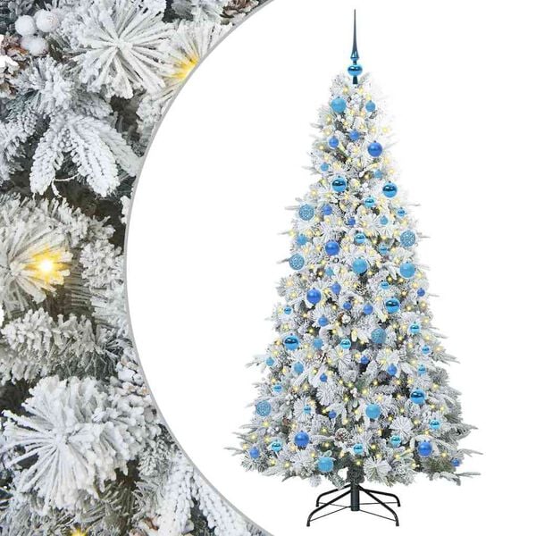 vidaXL &Aacute;rvore de Natal Articulada Artificial Branco 180 cm PE e PVC