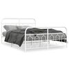 vidaXL Estrutura de cama com cabeceira e p&eacute;s 150x200 cm metal branco
