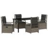 vidaXL Conjunto de Jantar para Jardim 5 unid. Cinzeto vime PE