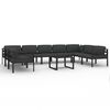 vidaXL 10 pcs conjunto lounge jardim com almofad&otilde;es alum&iacute;nio antracite