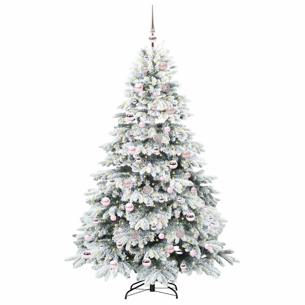 vidaXL &Aacute;rvore de Natal Artificial com 300 LEDs Branco 180 cm PE e PVC