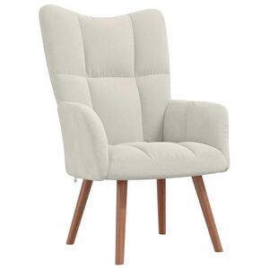 vidaXL Cadeira de descanso veludo branco nata