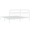 vidaXL Estrutura de cama com cabeceira 193x203 cm metal branco