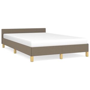 vidaXL Estrutura cama sem colch&atilde;o 120x200 cm tecido cinza-acastanhado