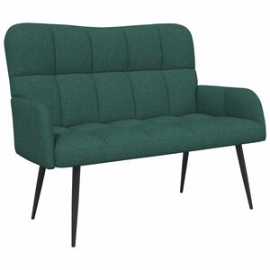 vidaXL Sof&aacute; para 2 Pessoas Verde-Escuro 115 x 61 x 87 cm Tecido
