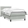 vidaXL Cama com molas/colch&atilde;o cinzento-claro 80x210 cm veludo