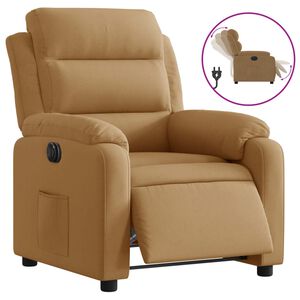 vidaXL Poltrona de massagens reclin&aacute;vel veludo castanho