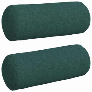 vidaXL Almofadas de Apoio 2 unid. tecido Verde Escuro &Oslash; 15 x 40 cm