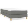 vidaXL Estrutura de cama com molas 90x200 cm tecido cinzento-escuro