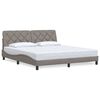 vidaXL Estrutura de cama sem colch&atilde;o 180x200 cm tecido castanho-acinzentado