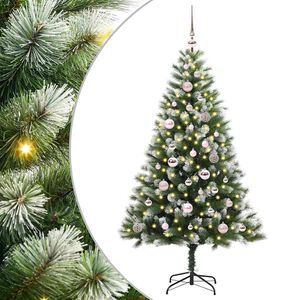 vidaXL &Aacute;rvore de Natal Artificial com Dobradi&ccedil;as e Neve Coberta 150 cm