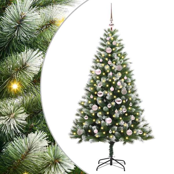 vidaXL &Aacute;rvore de Natal Artificial com Dobradi&ccedil;as e Neve Coberta 150 cm