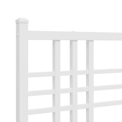 vidaXL Estrutura de cama com cabeceira 135x190 cm metal branco