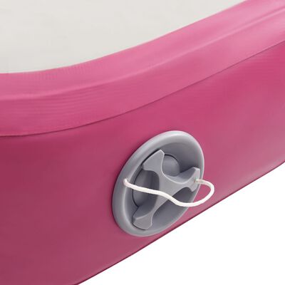 vidaXL Colchão de ginástica insuflável c/ bomba 500x100x20 cm PVC rosa