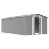 vidaXL Abrigo de jardim 257x489x181 cm metal cinzento