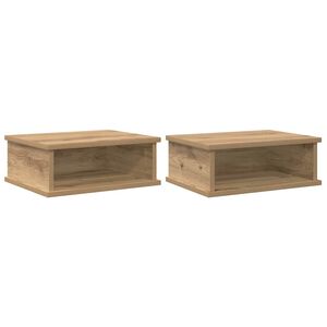 vidaXL Mesa-de-cabeceira 2 pcs Carvalho Artesanal 40 x 31 x 15 cm