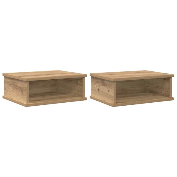 vidaXL Mesa-de-cabeceira 2 pcs Carvalho Artesanal 40 x 31 x 15 cm
