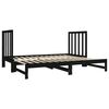 vidaXL Estrutura sof&aacute;-cama de puxar 2x(90x190) cm pinho maci&ccedil;o preto