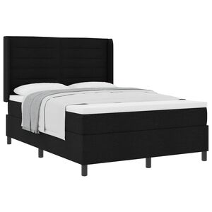 vidaXL Cama Box com colch&atilde;o com cabeceira Preto 140 x 200 cm tecido