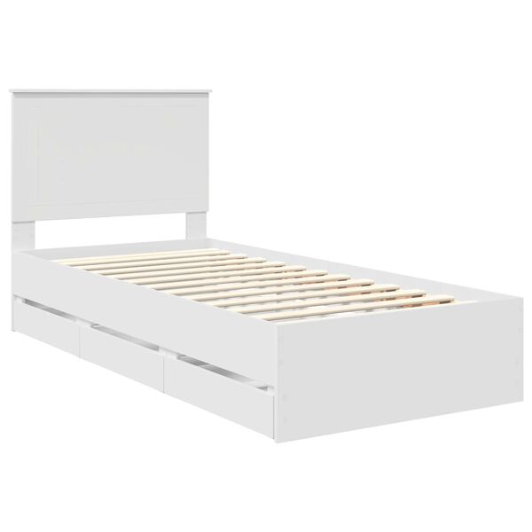 vidaXL Estrutura da Cama Branco 90 x 200 cm Madeira de Engenharia