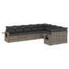 vidaXL 9 pcs conjunto sof&aacute;s p/ jardim com almofad&otilde;es vime PE cinzento