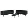vidaXL Sof&aacute; de Sala de Estar 2 pcs Preto 194 x 74,5 x 70,5 cm
