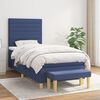 vidaXL Cama com molas/colch&atilde;o 90x190 cm tecido azul