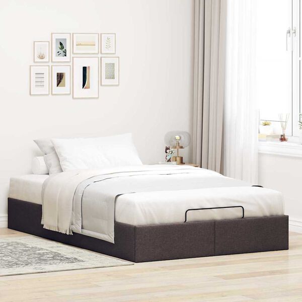 vidaXL Estrutura de cama otomana sem colch&atilde;o 120x200cm marrom escuro