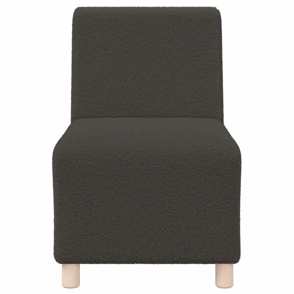 vidaXL Poltrona sem braços 55 cm tecido encaracolado tipo lã cinzento-escuro