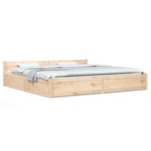 vidaXL Estrutura de cama c/ gavetas 180x200 cm tamanho Super King