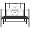 vidaXL Estrutura de cama com cabeceira e p&eacute;s 75x190 cm metal preto