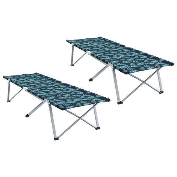vidaXL Cama de Camping Dobrável 2 pcs Floresta 194 x 62.5 x 42.5 cm
