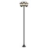 vidaXL Lampi&atilde;o de 3 Cabe&ccedil;as Preto 16 x 16 x 187 cm Alum&iacute;nio e ABS
