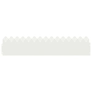 vidaXL Delimitadores de relvado 10 unid. 103 x 0,05 x 22 cm A&ccedil;o Branco