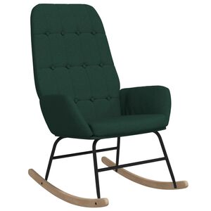 vidaXL Cadeira de baloi&ccedil;o tecido verde-escuro