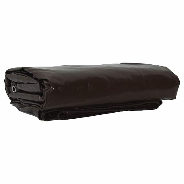 vidaXL Lona 650g / m² Castanho 5 x 5 m Lona com revestimento em PVC