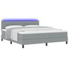 vidaXL Cama Box com colch&atilde;o com led Cinzento-claro 180 x 200 cm tecido
