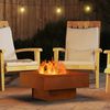 vidaXL Fire Pit Castanho 60 x 60 x 30 cm A&ccedil;o resistente &agrave;s intemp&eacute;ries