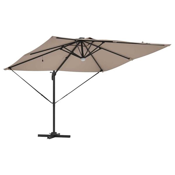 vidaXL Parasol Roma Cinzento-acastanhado 286 x 285 x 270 cm