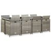 vidaXL 13 pcs conjunto jantar exterior com almofad&otilde;es vime PE cinzento