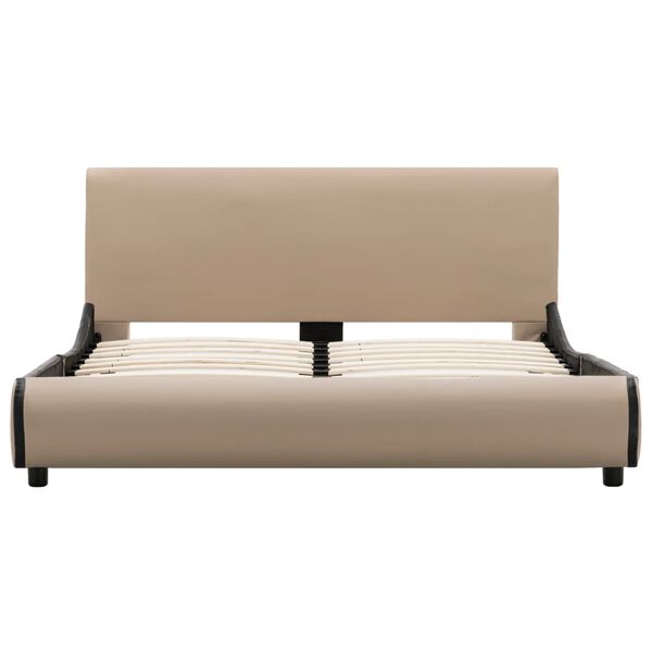 vidaXL Estrutura de cama 120x200 cm couro artificial cappuccino